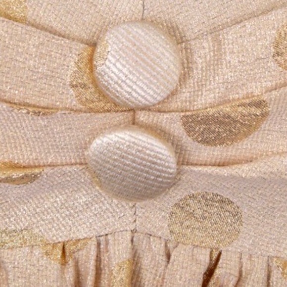 NWT JULIE HAUS Judy Dress Gold Dot Metallic Brocade Mini Dress 2 - Picture 4 of 6